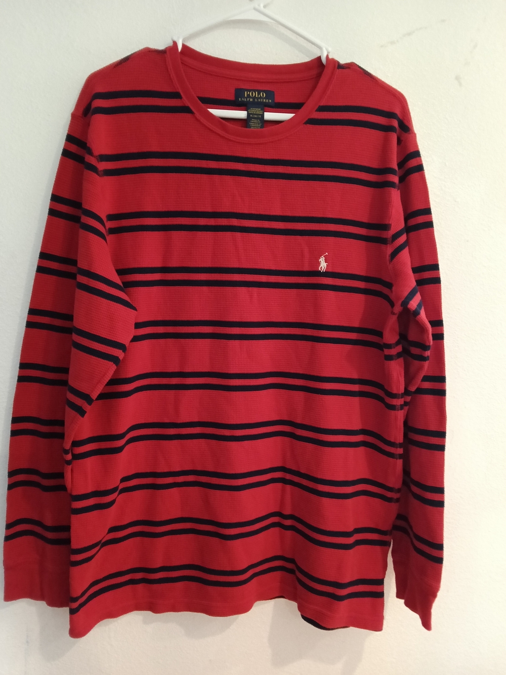 Polo by Ralph Lauren Red & Navy Stripe Long-Sleeve Crewneck Shirt
